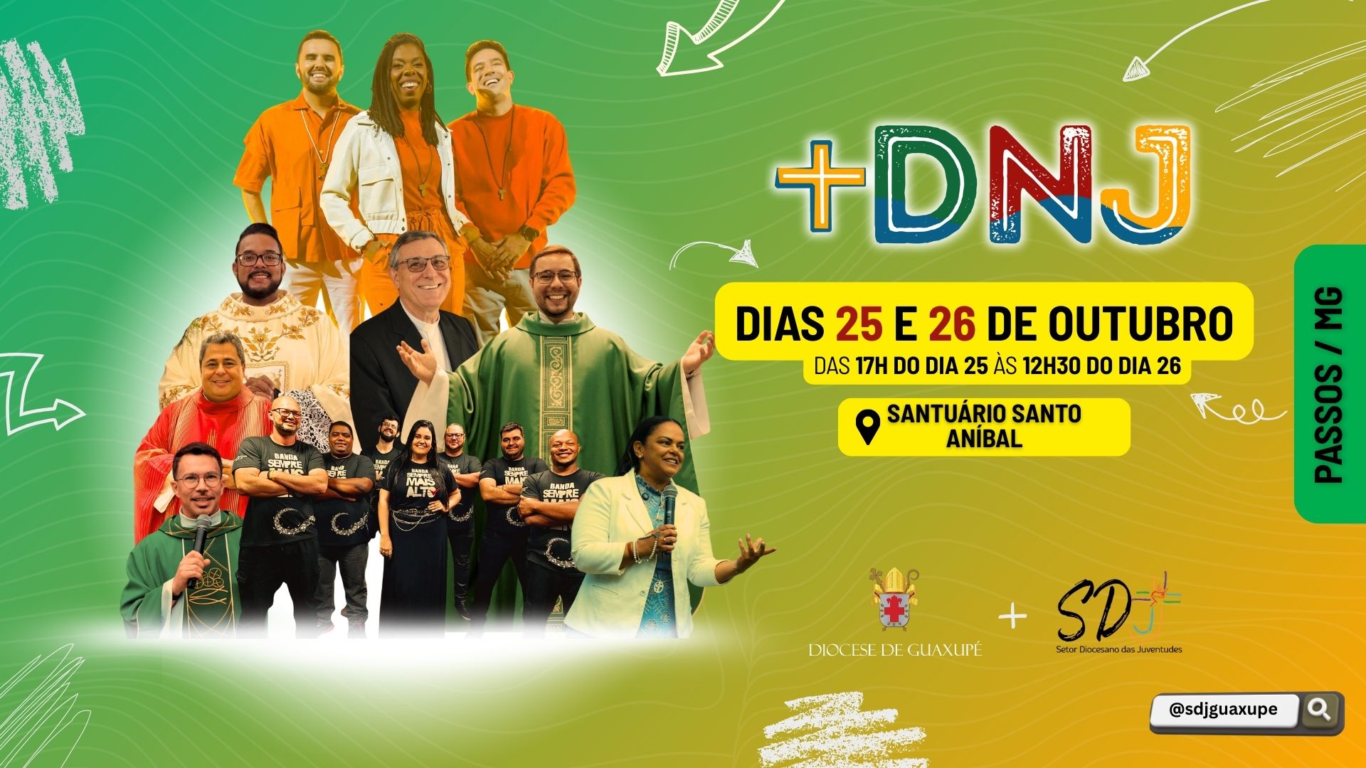 banner dnj Setor Diocesano das Juventudes da Diocese de Guaxupé +DNJ 2025